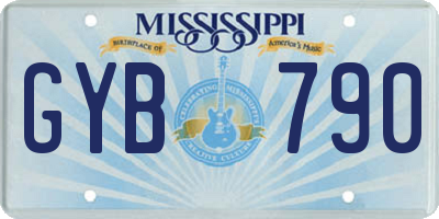 MS license plate GYB790