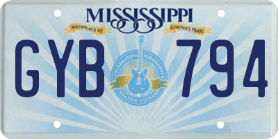 MS license plate GYB794