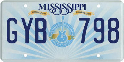 MS license plate GYB798