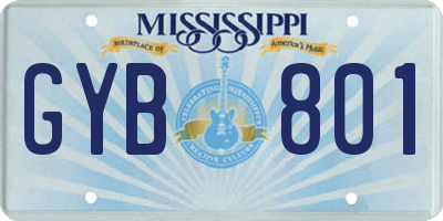 MS license plate GYB801