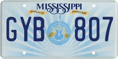 MS license plate GYB807