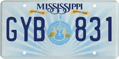MS license plate GYB831