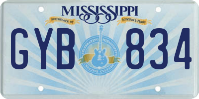 MS license plate GYB834