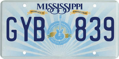 MS license plate GYB839
