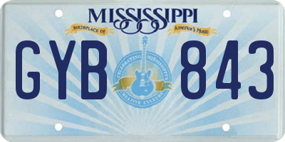 MS license plate GYB843