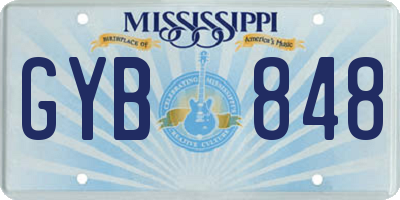 MS license plate GYB848
