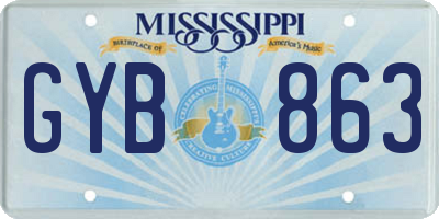 MS license plate GYB863