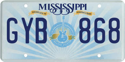 MS license plate GYB868
