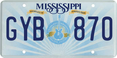 MS license plate GYB870