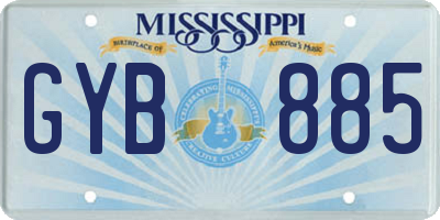 MS license plate GYB885