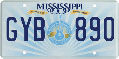 MS license plate GYB890