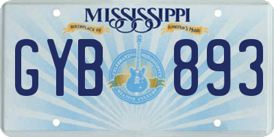 MS license plate GYB893