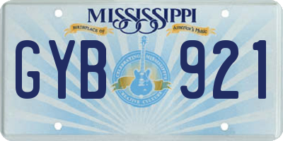 MS license plate GYB921