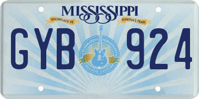 MS license plate GYB924