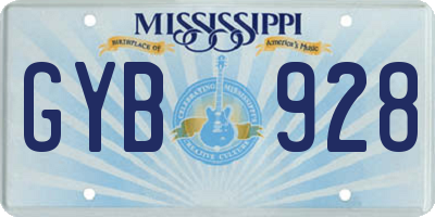 MS license plate GYB928