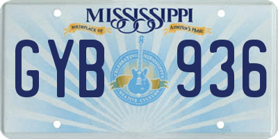 MS license plate GYB936