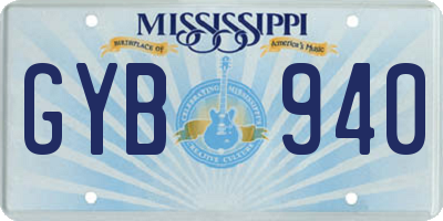MS license plate GYB940