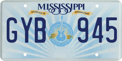 MS license plate GYB945