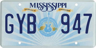 MS license plate GYB947