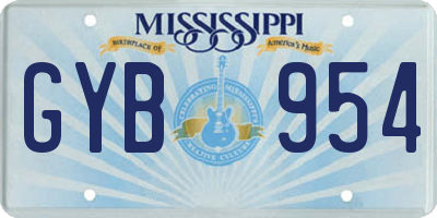 MS license plate GYB954
