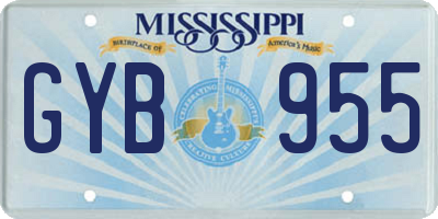 MS license plate GYB955