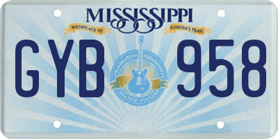 MS license plate GYB958