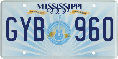 MS license plate GYB960