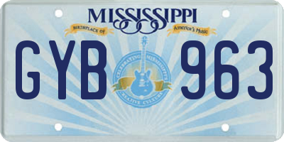 MS license plate GYB963