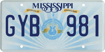 MS license plate GYB981