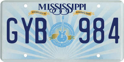 MS license plate GYB984