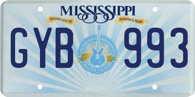 MS license plate GYB993