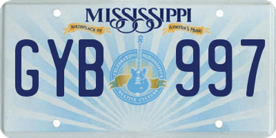 MS license plate GYB997