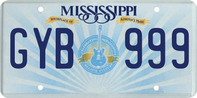 MS license plate GYB999