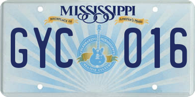 MS license plate GYC016