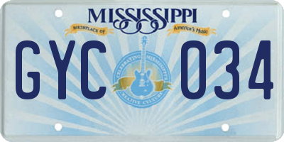 MS license plate GYC034