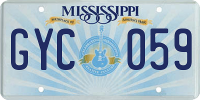 MS license plate GYC059