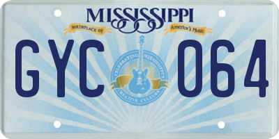 MS license plate GYC064