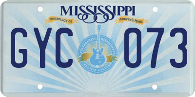 MS license plate GYC073