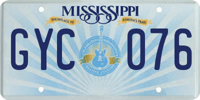 MS license plate GYC076