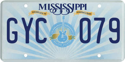 MS license plate GYC079