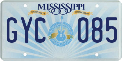 MS license plate GYC085