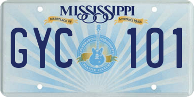 MS license plate GYC101
