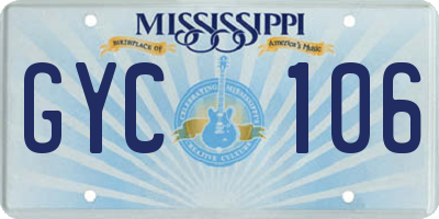 MS license plate GYC106
