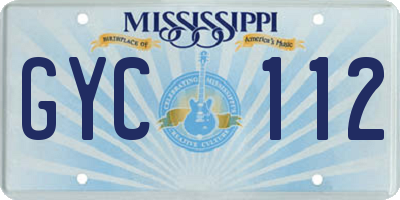 MS license plate GYC112