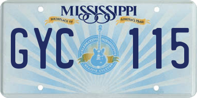 MS license plate GYC115