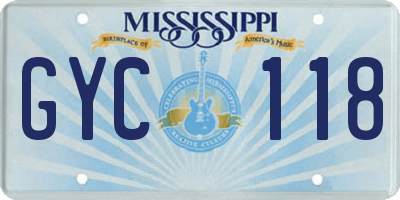 MS license plate GYC118