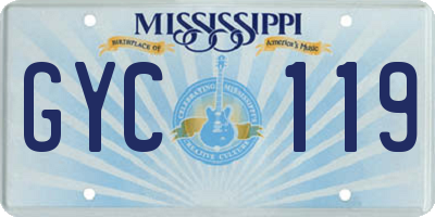 MS license plate GYC119