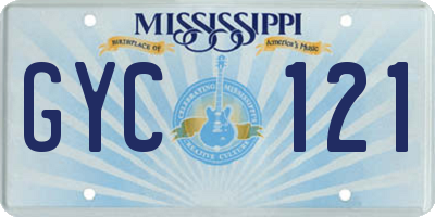 MS license plate GYC121