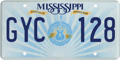 MS license plate GYC128