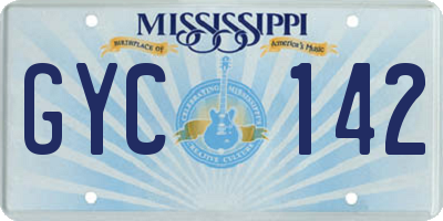 MS license plate GYC142
